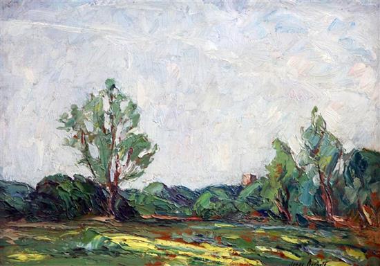 English School Trees in a landscape 9.5 x 13.5in.